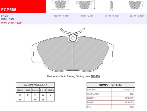 [FCP565W] FCP565W - Ferodo brake pads DS1.11