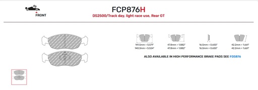 [FCP876H] FCP876H - DS2500 Ferodo brake pads