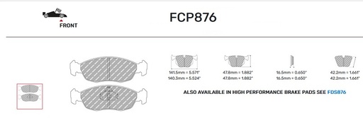 [FCP876R] FCP876R - Plaquettes Ferodo DS3000