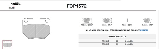 [FCP1372R] FCP1372R - Plaquettes Ferodo DS3000