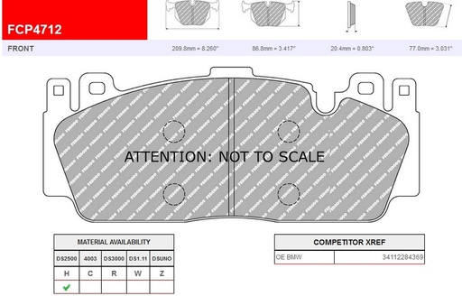 [FCP4712H] FCP4712H - Ferodo brake pads DS2500