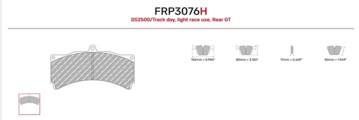[FRP3076H] FRP3076H - Ferodo brake pads DS2500