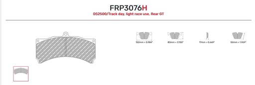 [FRP3076H] FRP3076H - Plaquettes Ferodo DS2500