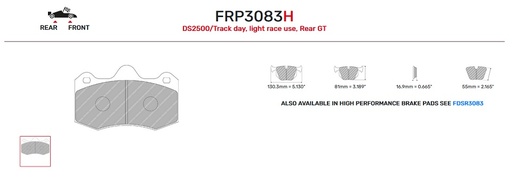 [FRP3083R] FRP3083R - Pastillas de freno Ferodo DS3000