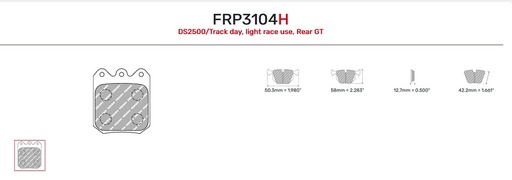 [FRP3104R] FRP3104R - DS3000 Ferodo brake pads