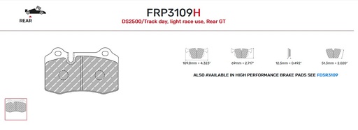 [FRP3109H] FRP3109H - Plaquettes Ferodo DS2500