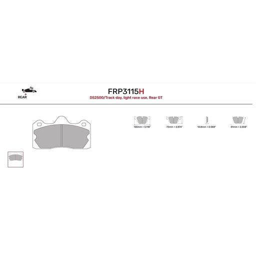 [FRP3115R] FRP3115R - Plaquettes Ferodo DS3000