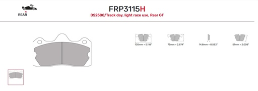 [FRP3115W] FRP3115W - Pastillas de freno Ferodo DS1.11