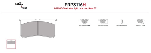 [FRP3116R] FRP3116R - Plaquettes Ferodo DS3000