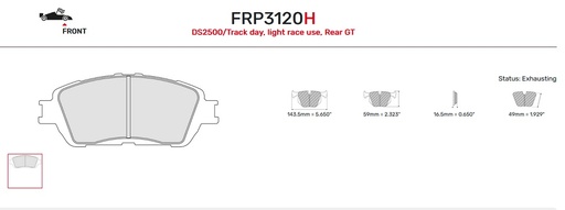 [FRP3120H] FRP3120H - Plaquettes Ferodo DS2500