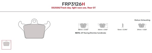 [FRP3126H] FRP3126H - Pastillas de freno Ferodo DS2500