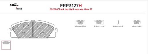 [FRP3127H] FRP3127H - Plaquettes Ferodo DS2500