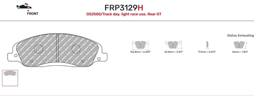 [FRP3129H] FRP3129H - Ferodo remblokken DS2500