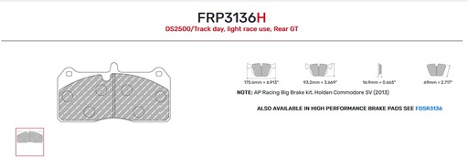 [FRP3136R] FRP3136R - Plaquettes Ferodo DS3000
