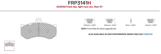 [FRP3141H] FRP3141H - DS2500 Ferodo brake pads