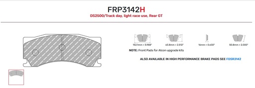 [FRP3142H] FRP3142H - DS2500 Ferodo brake pads