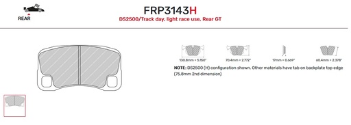 [FRP3143H] FRP3143H - DS2500 Ferodo brake pads