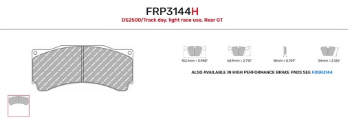 [FRP3144H] FRP3144H - DS2500 Ferodo brake pads
