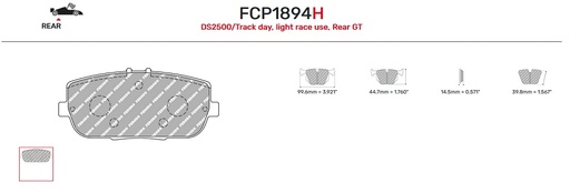 [FCP1894H] FCP1894H - Pastillas de freno Ferodo DS2500