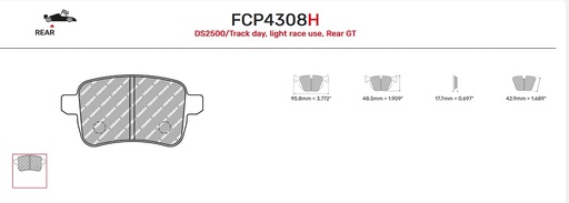 [FCP4308H] FCP4308H - Ferodo brake pads DS2500