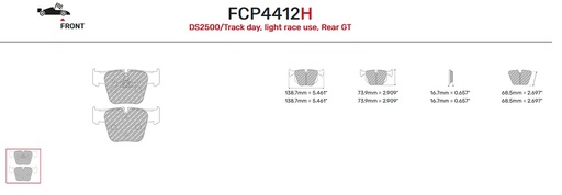 [FCP4412H] FCP4412H - Plaquettes Ferodo DS2500