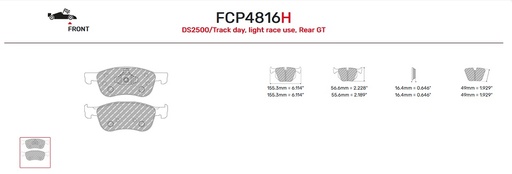 [FCP4816H] FCP4816H - DS2500 Ferodo brake pads