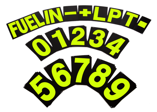 [BGR262Y] STANDARD PIT BOARD NUMBER SET - HI VIS YELLOW