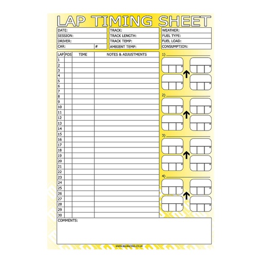 [BGR425] Feuilles infos piste - Pack 50