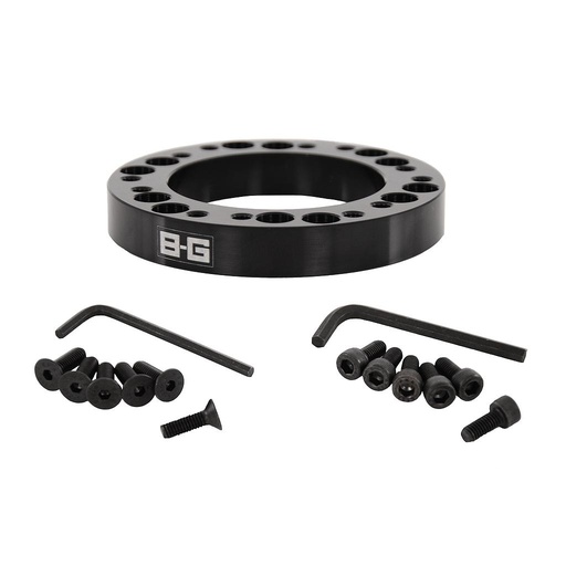[BG4914] 12.5mm Adaptateur entretoise volant 6x70 / 6x74 PCD (avec vis) - ALUMINIUM - NOIR