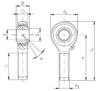 [KA22-DV] Rod end male thread - KA 22-DV - ASKUBAL