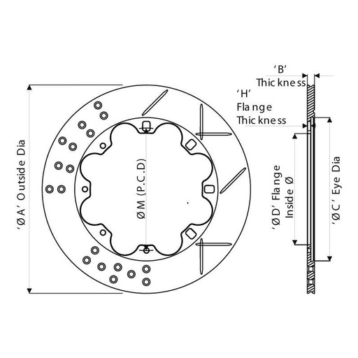 [CP2866-177G8] AP RACING Brake disc - Ø280 x 9.6mm - PCD : 176.8 mm