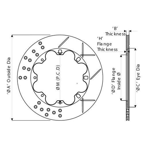 [CP2866-177G8] Brake disc AP RACING Ø280 x 9.6 mm - 8 grooves