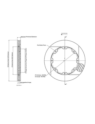 [CP2589-115G4] Disco de freno AP RACING - Ø262 x 20mm - PCD : 108 mm