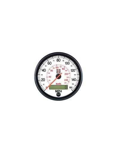 [ST3852] Compteur Vitesse - électrique - 0-260Kmh - Ø 88mm - Blanc - Écran Lcd