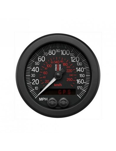 [ST3803] Compteur Vitesse - Gps - 0-180Mph/0-290Kmh - Ø 88mm - Noir - Écran Lcd