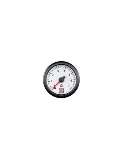 [ST3351] Manomètre de Pression Huile - Pro Pas A Pas - 0-7 Bar - M10 Male - Ø 52mm - Blanc