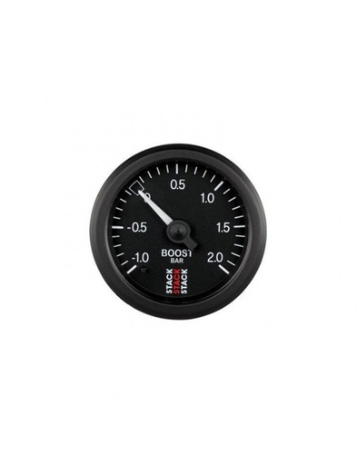 [ST3111] Manomètre de Pression Turbo - mécanique -1 A +2 Bar - Ø 52mm - Noir - Rac. T
