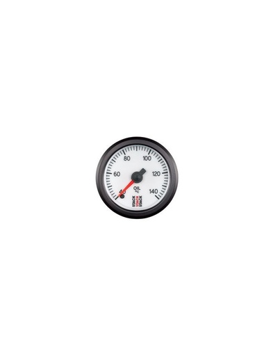 [ST3359] Manomètre de Température Huile - Pro Pas A Pas - 40-140°C - 1/8 Nptf M - Ø 52mm - Blanc
