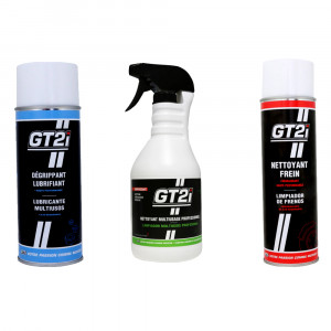 [pack-gt-nettoyant] Pack Nettoyant frein + Dégrippant + Nettoyant multiusage GT2i