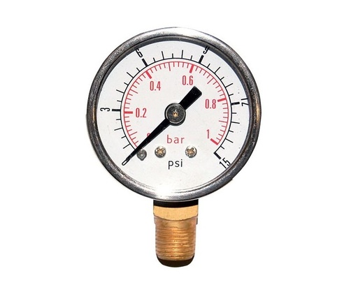 [M-MAN1B] Manomètre 0 -1 bar (1/8x27 NPF) 0-15 Psi