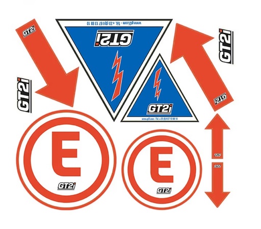 [GT-PLANCHE] GT2i Stickers Sheet Fire Extinguisher / Circuit Breaker / Arrow