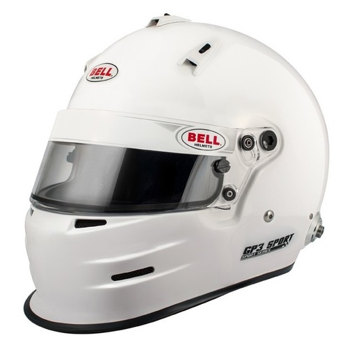 Casque BELL GP3 Sport Blanc avec clips HANS