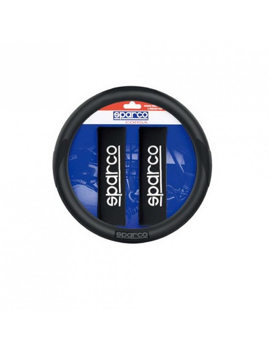 [SPC1116KBK] COUVRE VOLANT +  FOURREAUX NegroS SPARCO