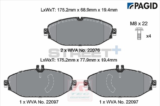 [T8010SP2001] T8010 - Plaquettes de frein Pagid Street+