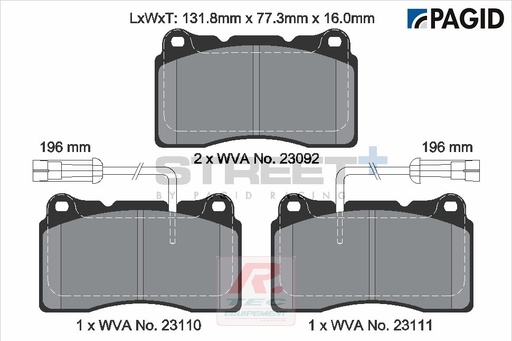 [T8017SP2001] T8017 - Pagid brake pads Street+