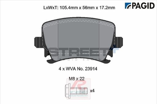 [T8049SP2001] T8049 - Plaquettes de frein Pagid Street+