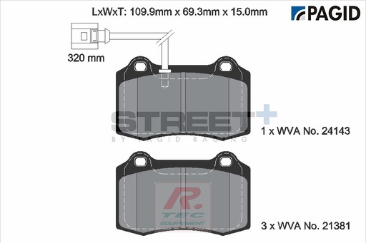 [T8058SP2001] T8058 - Plaquettes de frein Pagid Street+
