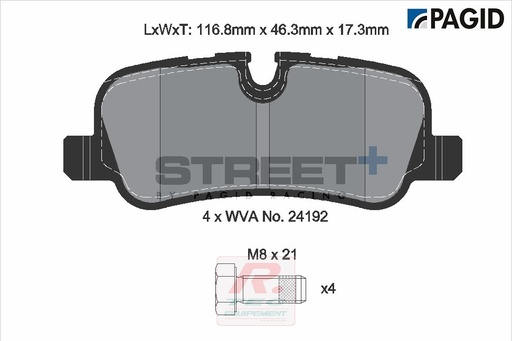 [T8061SP2001] T8061 - Plaquettes de frein Pagid Street+