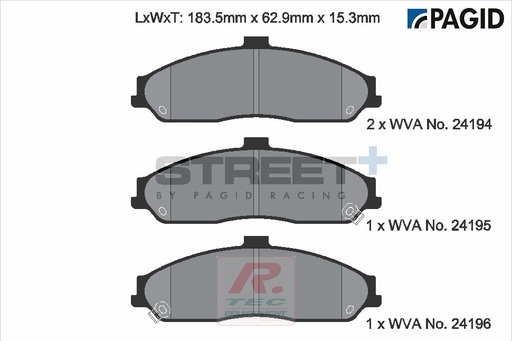 [T8062SP2001] T8062 - Pagid brake pads Street+