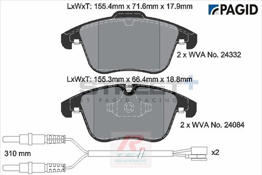 [T8069SP2001] T8069 - Pagid brake pads Street+